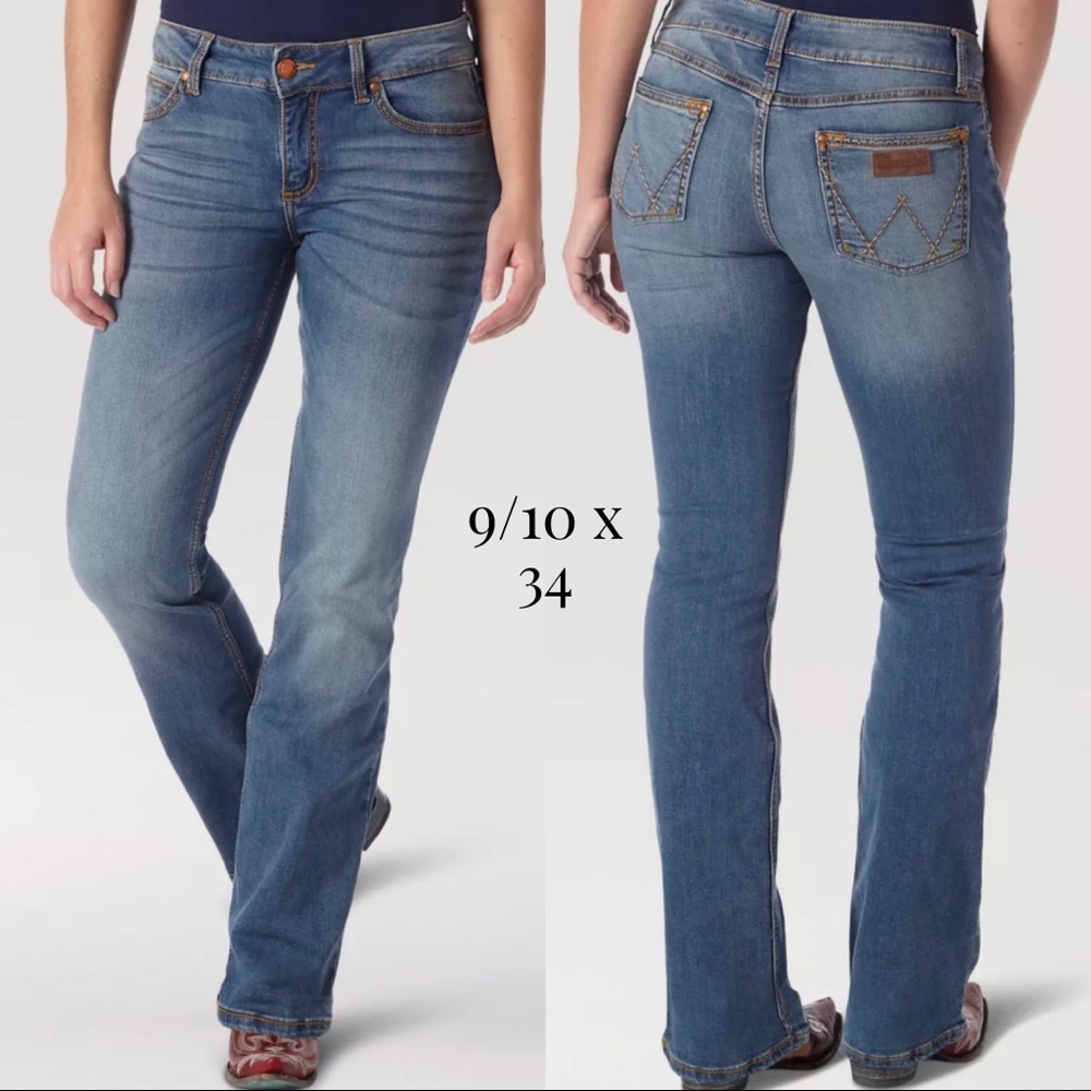 NWOT Wrangler Retro Mae Mid Rise Boot Cut Jeans - Size 9/10 waist 34 length